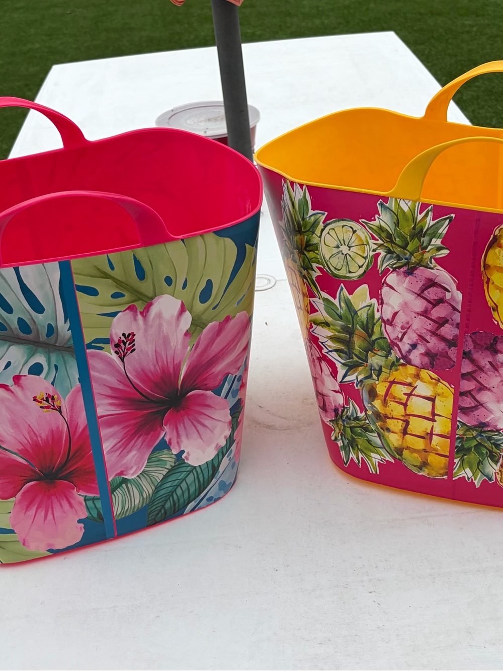 TWO Pink Tropical Tote Bag and Pineapple Tote Bag Both For Only $45